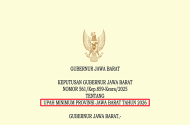 SK Gubernur Jawa Barat tentang UMP Jawa Barat Tahun 2026