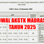 Jadwal AKGTK Madrasah Tahun 2025