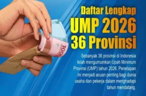 Besaran UMP 2026 pada 36 Provinsi