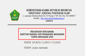 Format Perjanjian Kerjasama Bantuan Sarana Pembelajaran Madrasah Tahun 2025