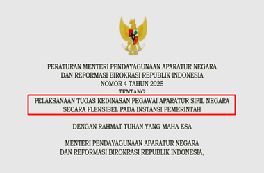Permen PANRB Nomor 4 Tahun 2025 tentang Fleksibilitas Kerja ASN