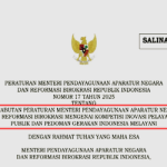Permen PANRB Nomor 17 Tahun 2025 tentang Pencabutan Permen PANRB Mengenai Kompetisi Inovasi Pelayanan dan Pedoman Gerakan Indonesia Melayani.