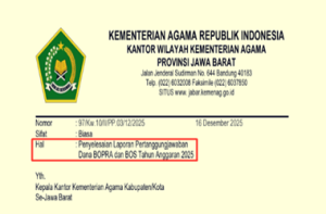 Surat Edaran Penyelesaian Laporan Pertanggungjawaban Dana BOP RA dan BOS 2025