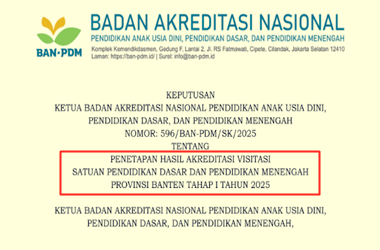 SK Akreditasi Visitasi Dikdasmen Provinsi Banten Tahap 1 Tahun 2025