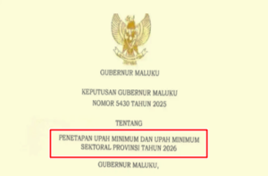 SK Gubernur Maluku tentang UMP dan UMSP Maluku Tahun 2026