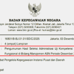Pengumuman Hasil Seleksi Administrasi Uji Kompetensi JF di Bidang Manajemen ASN Periode Desember 2025