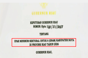 SK Gubernur Riau tentang UMSP Riau Tahun 2026