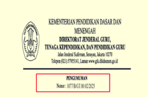 Surat Edaran Pengumuman Hasil Seleksi Substansi PPG Calon Guru Tahun 2025