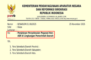 Surat Edaran Penjelasan Penyelesaian Pegawai Non ASN di Lingkungan Pemda