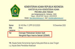 Surat Edaran Dukungan Gerakan Ayah Mengambil Rapor Anak