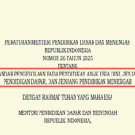 Permendikdasmen Nomor 26 Tahun 2025 tentang Standar Pengelolaan PAUD Dikdasmen
