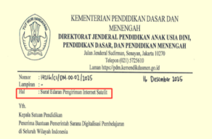 Surat Edaran Pengiriman Internet Satelit