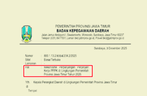 Surat Edaran Mekanisme Perpanjangan Perjanjian PPPK Tahun 2026 di Lingkungan Provinsi Jawa Timur