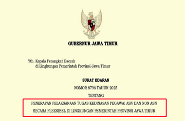 SE Gubernur Jawa Timur tentang Fleksibilitas Kerja 2025