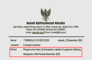 Pengumuman Hasil Uji Kompetensi Jabatan Fungsional di Bidang Manajemen ASN Periode Desember 2025