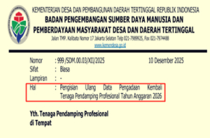 Surat Edaran Pengadaan Kembali Tenaga Pendamping Profesional 2026