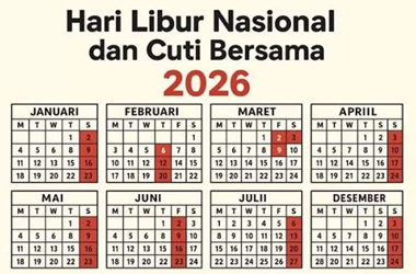 Rincian Hari Libur Nasional dan Cuti Bersama 2026