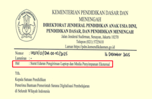 Surat Edaran Pengiriman Laptop dan Media Penyimpanan Eksternal