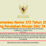Kepmenkeu Nomor 372 Tahun 2025 tentang Perubahan Rincian DAU Tahun Anggaran 2025 Dalam Rangka Dukungan Pendanaan THR dan Gaji Ke-13 Bagi Guru ASN di Daerah
