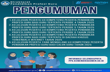 Pengumuman Kelulusan UKPPPG Guru Tertentu Tahun 2025