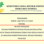 Pengumuman Seleksi PPPK Tenaga Kependidikan Sekolah Rakyat 2025