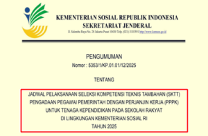 Pengumuman Jadwal SKTT PPPK Tendik Sekolah Rakyat 2025