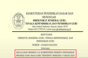 Pengumuman Kelulusan UKPPPG Bagi Guru Tertentu Periode 4 Tahun 2025