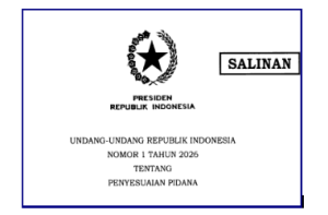 Undang-Undang Nomor 1 Tahun 2026 tentang Penyesuaian Pidana