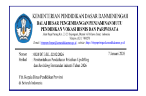 Surat Edaran Pendaftaran Pelatihan Upskilling dan Reskilling Berstandar Industri Tahun 2026