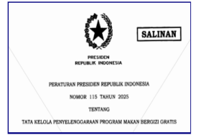 Perpres Nomor 115 Tahun 2025 tentang Tata Kelola Program MBG