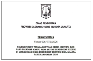 Pengumuman Rekrutmen Guru dan Tendik pada Sekolah Negeri di DKI Jakarta Tahun 2026