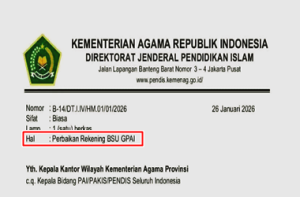 Surat Edaran Perbaikan Rekening BSU GPAI Tahun 2026