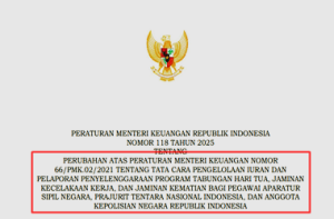 Permenkeu Nomor 118 Tahun 2025 tentang Perubahan Aturan Iuran ASN, TNI, dan POLRI
