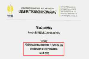Pengumuman Penerimaan PTT Non ASN UNNES Tahun 2026