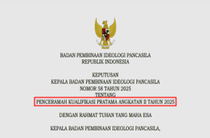 Keputusan Kepala BPIP Nomor 58 Tahun 2025 tentang Penceramah Kualifikasi Pratama Angkatan II Tahun 2025