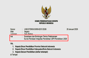 Undangan KPK tentang Sosialisasi dan Bimtek SPI Pendidikan 2026