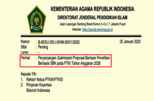 Surat Edaran Perpanjangan Pengajuan Bantuan Penelitian Berbasis SBK Tahun 2026