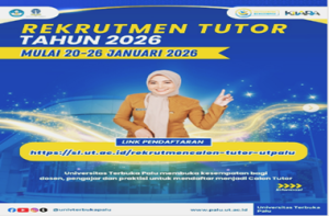 Rekrutmen Tutor Tutorial Online (Tuton) Universitas Terbuka Palu Tahun 2026