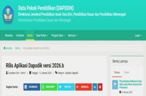 Rilis Aplikasi Dapodik Versi 2026.b