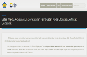 Batas Waktu Aktivasi Akun Coretax dan Pembuatan Kode Otorisasi/Sertifikat Elektronik