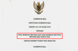 SK Gubernur Bali tentang UMP dan UMSP Bali Tahun 2026