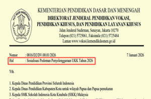 Surat Edaran Sosialisasi Pedoman Penyelenggaraan UKK Tahun 2026