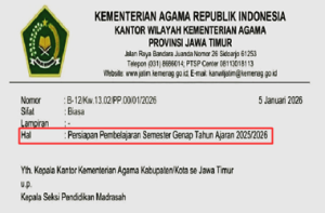 Surat Edaran Persiapan Pembelajaran Semester Genap TA 2025/2026