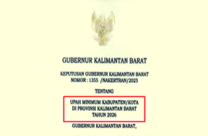 SK Gubernur Kalimantan Barat tentang UMK Kalimantan Barat Tahun 2026