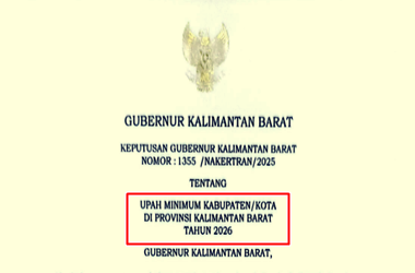 SK Gubernur Kalimantan Barat tentang UMK Kalimantan Barat Tahun 2026