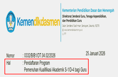 Pendaftaran Beasiswa S1 Guru Tahun 2026