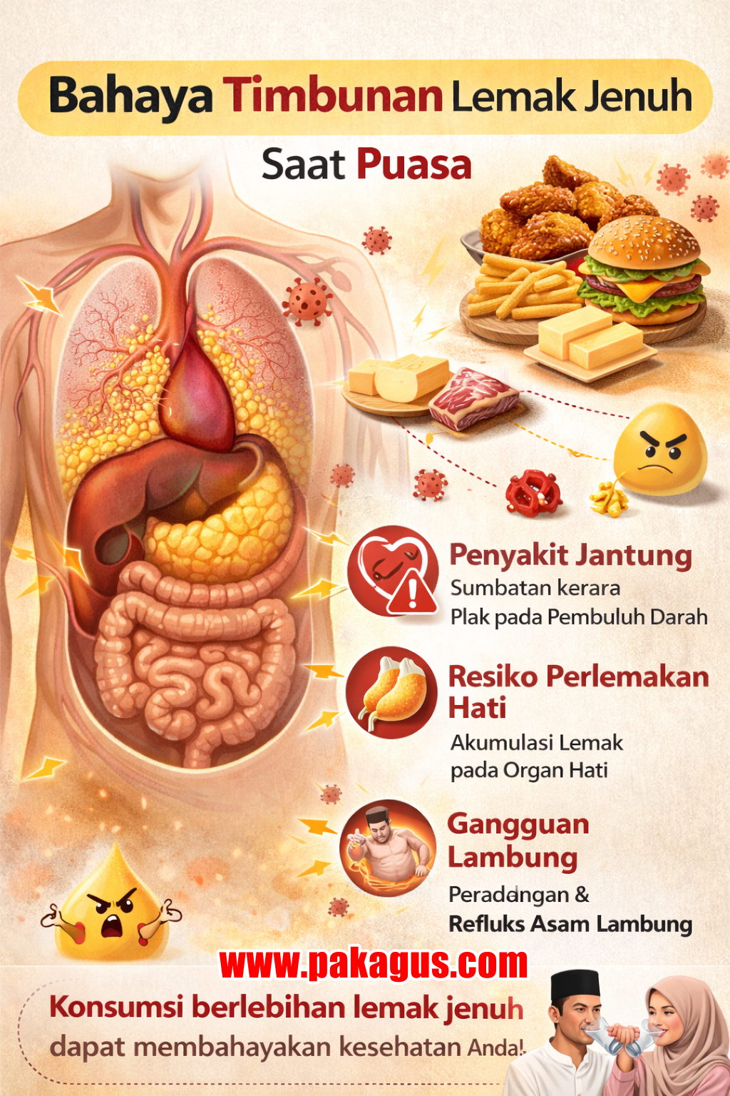Hindari Timbunan Lemak Jenuh Saat Puasa, Ini Akibatnya Bagi Tubuh