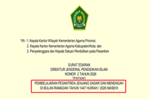 Surat Edaran Pembelajaran di Bulan Ramadan 2026 pada Pesantren Jenjang Dikdasmen