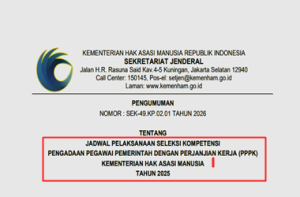 Pengumuman Jadwal Seleksi Kompetensi Pengadaan PPPK KemenHAM 2025