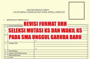 Revisi Format DRH Seleksi Mutasi Kepala Sekolah dan Wakil Kepala Sekolah pada SMA Unggul Garuda Baru 2026